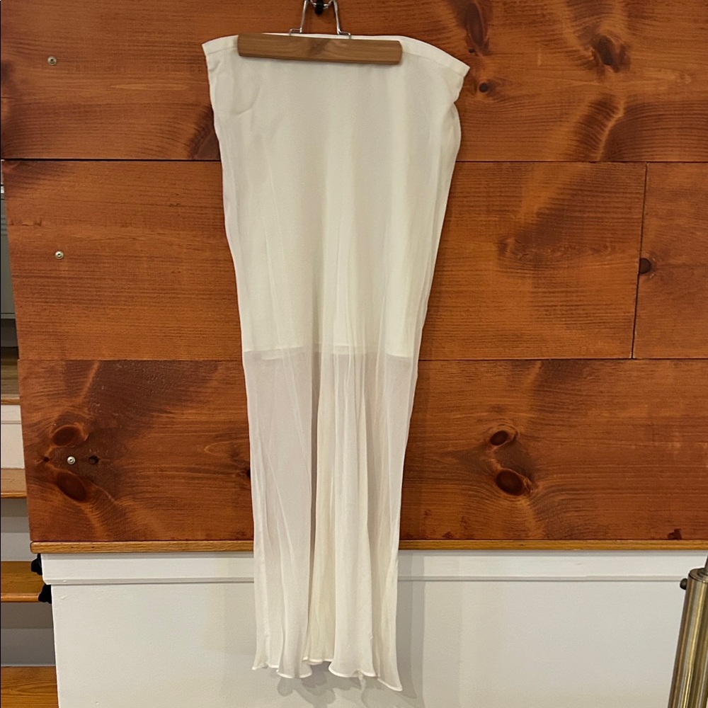 J. Crew White Sheer Skirt